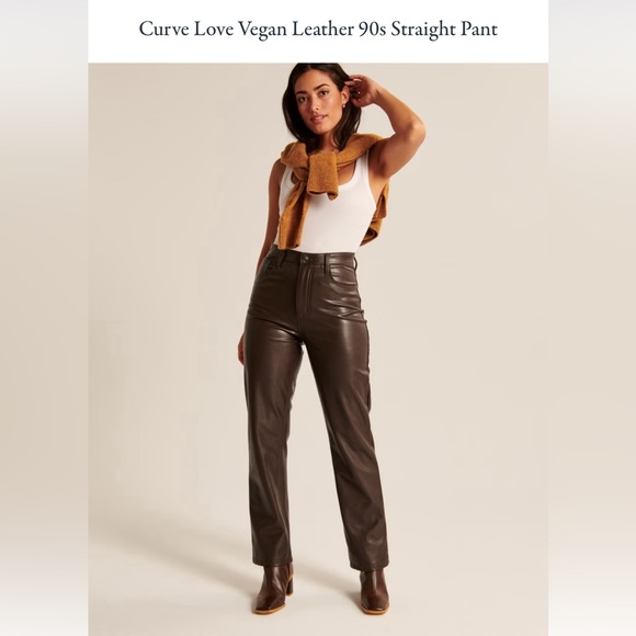 Curve Love Vegan Leather 90s Straight Pant - Picture 5 of 5